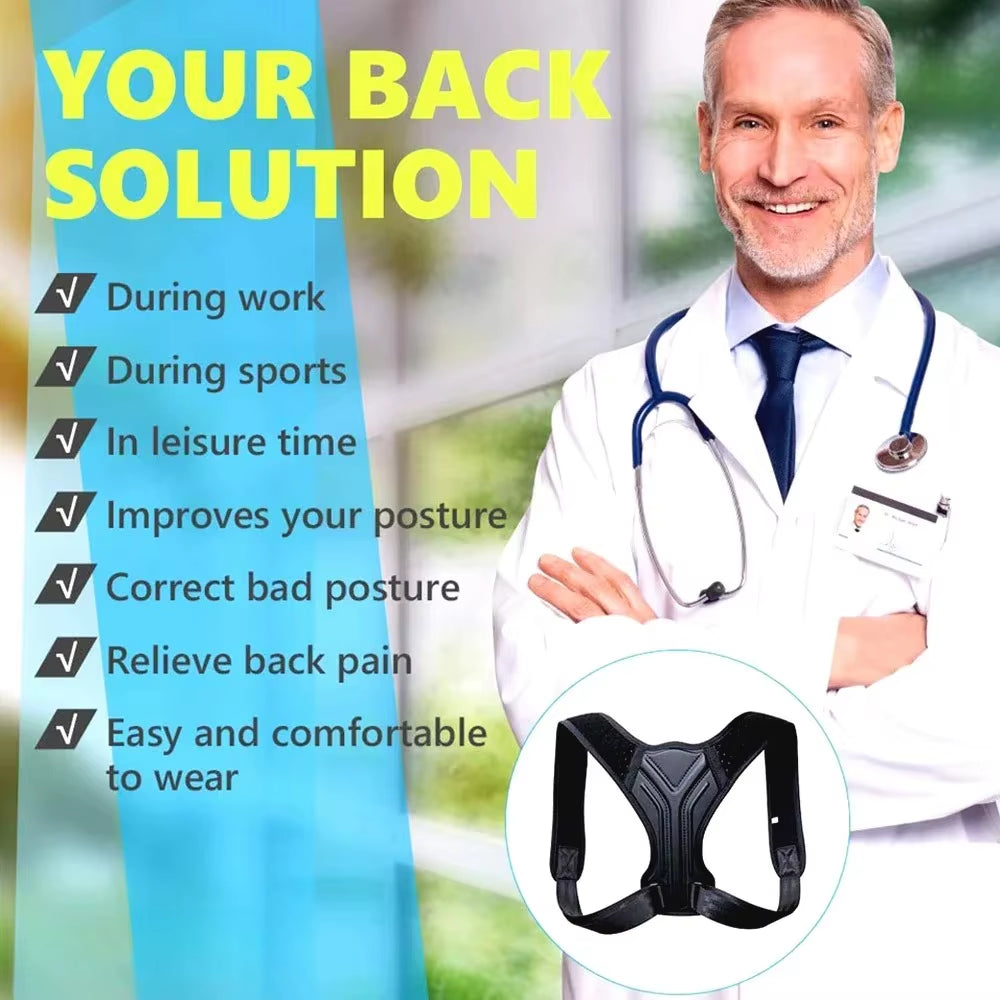 Adjustable Back Shoulder Posture Corrector Belt Clavicle Spine Support Reshape Your Body Home Office Sport Upper Back Neck Brace