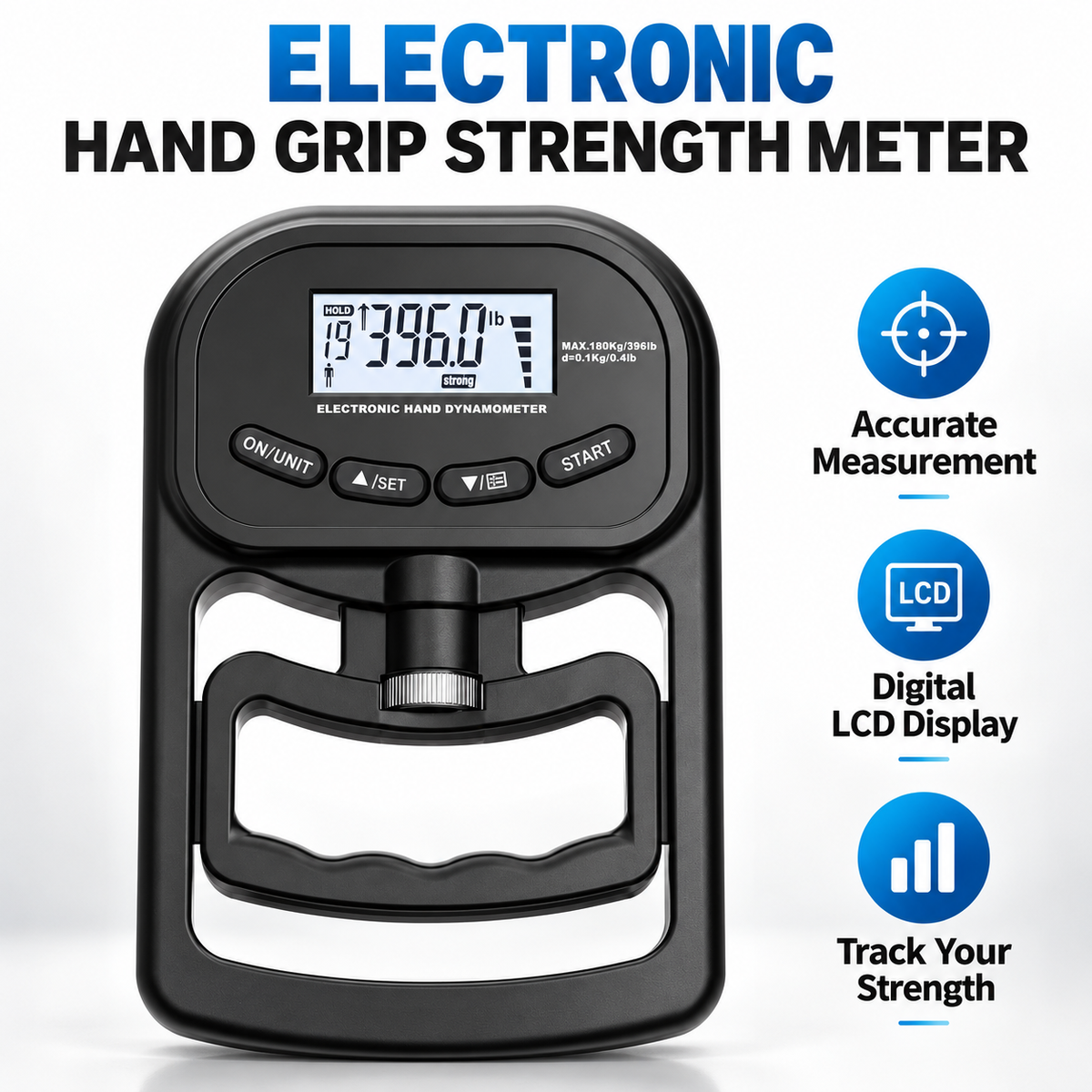 Digital Hand Grip Strength Tester – 120kg