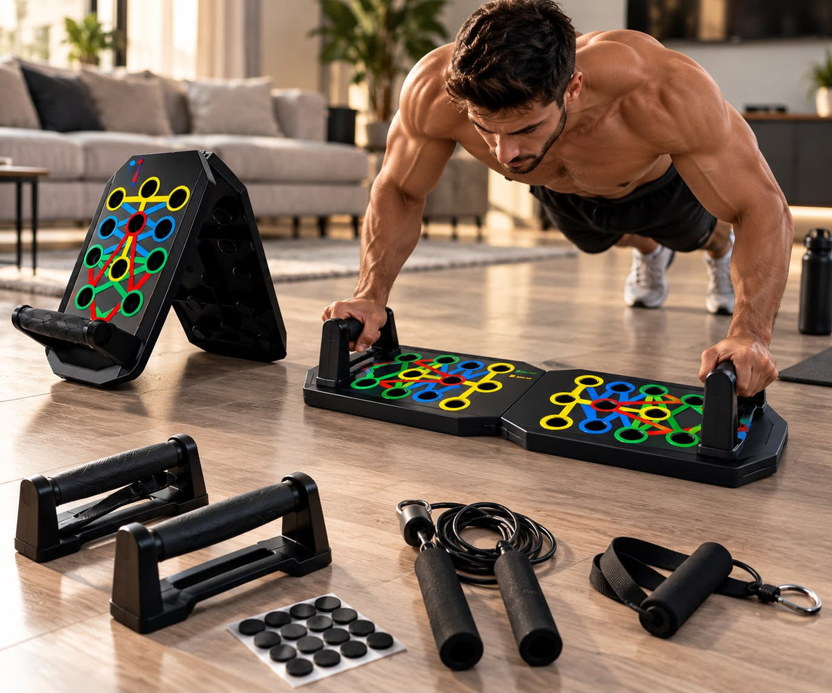 9-in-1 Foldable Push-Up Board – Home Workout Trainer