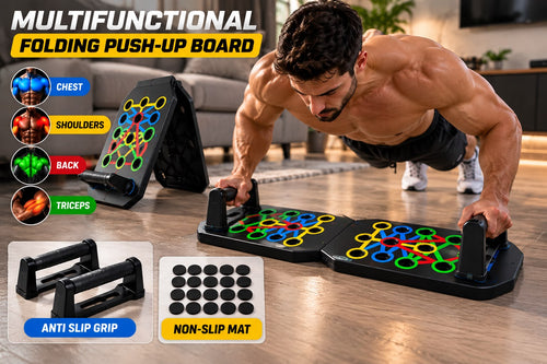 9-in-1 Foldable Push-Up Board – Home Workout Trainer