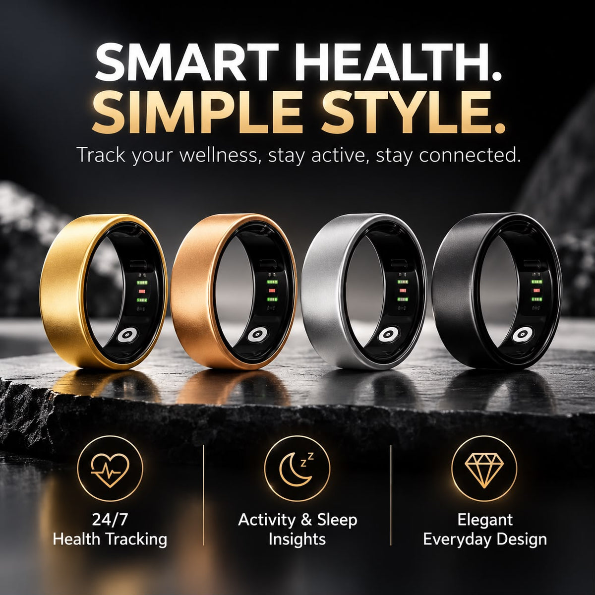SHAVI Smart Health Ring – Fitness, Activity & Sleep Tracking